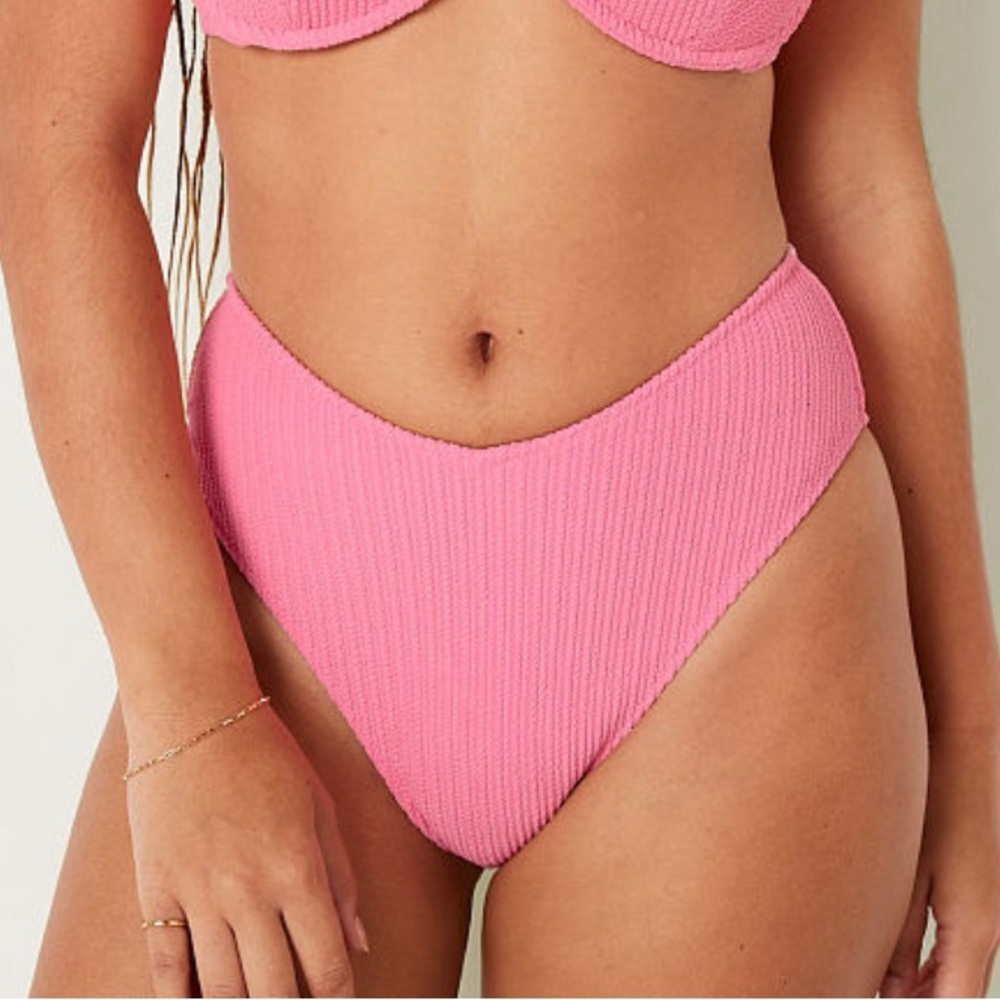 🆕 VICTORIA’S SECRET PINK CRINKLE HIGH-WAIST CHEEKY BIKINI BOTTOM